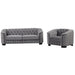 GFD Home - Modern 3-Piece Sofa Sets with Rubber Wood Legs,Velvet Upholstered Couches Sets Including Three Seat Sofa, Loveseat and Single Chair for Living Room Furniture Set,Gray - GreatFurnitureDeal