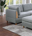 GFD Home - Living Room Furniture 8pc Sectional Sofa Set Light Grey Dorris Fabric Couch 3x Wedges 3x Armless Chair And 2x Ottomans - GreatFurnitureDeal