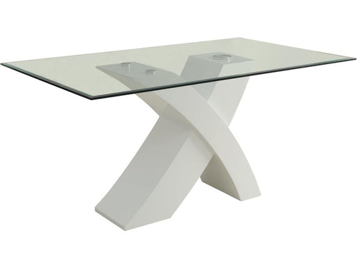 Acme Furniture - Pervis Dining Table, White & Clear Glass - 71105 - GreatFurnitureDeal