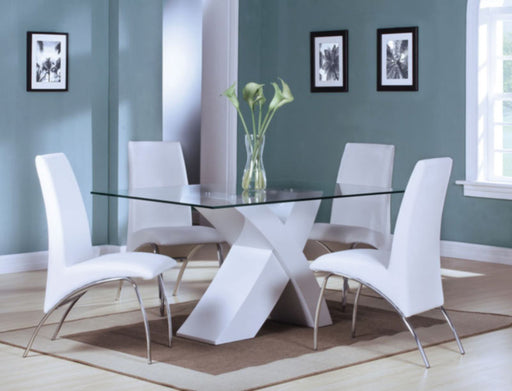 Acme Furniture - Pervis 5 Piece Dining Table Set in White - 71105-5SET - GreatFurnitureDeal