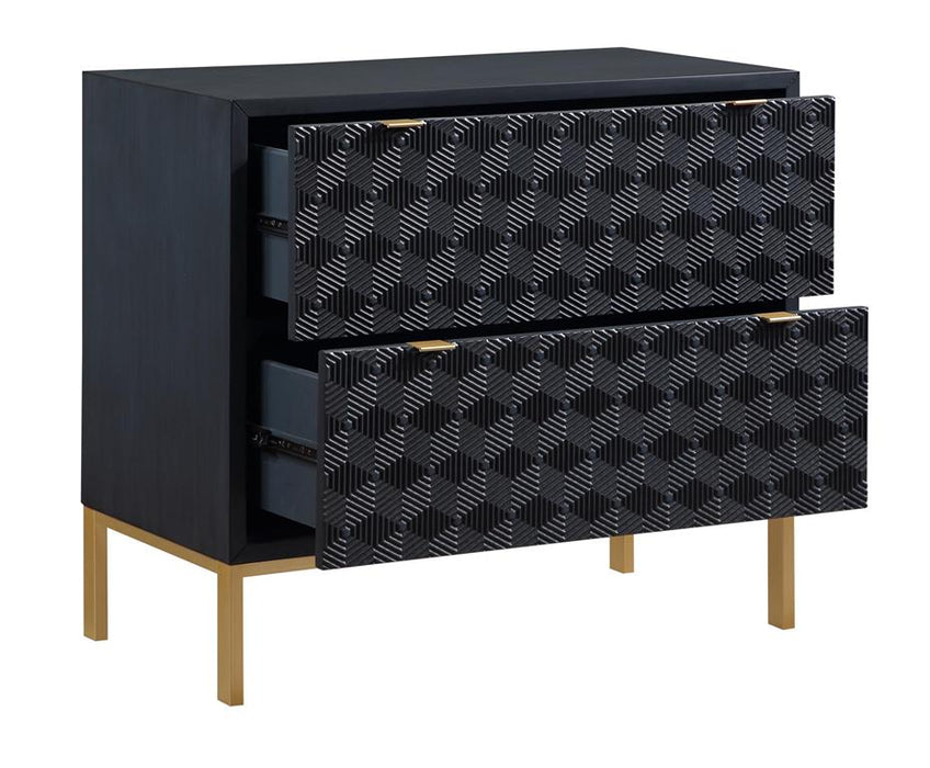 Coast To Coast - Prism Royal Blue and Gold 2Drawer Chest - 71146 - GreatFurnitureDeal