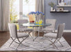Acme Furniture - Daire Chrome & Clear Glass 5 Piece Dining Table Set - 71180-5SET - GreatFurnitureDeal