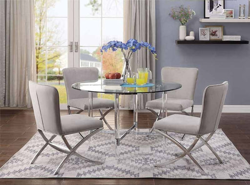 Acme Furniture - Daire Chrome & Clear Glass Dining Table - 71180