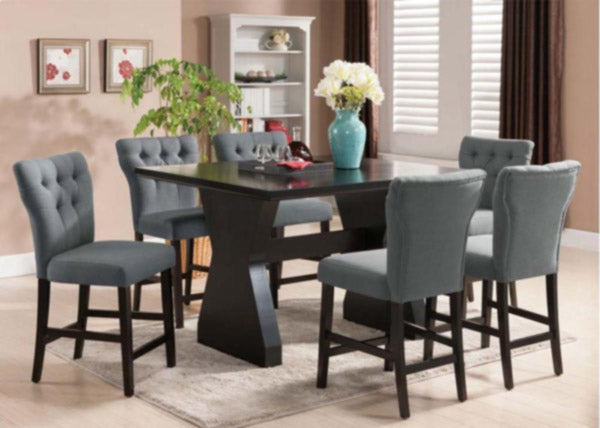 Acme Furniture - Effie 6 Piece Counter Height Table Set in Espresso - 71520-GR-7SET