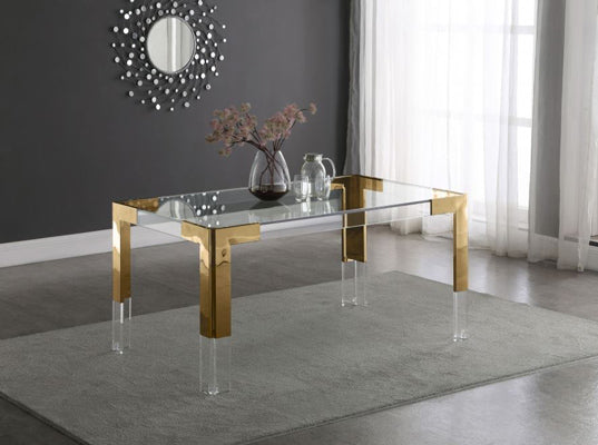 Meridian Furniture - Casper Dining Table Acrylic and Gold - 715-T