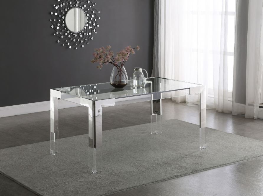 Meridian Furniture - Casper Dining Table Acrylic and Chrome - 717-T - GreatFurnitureDeal