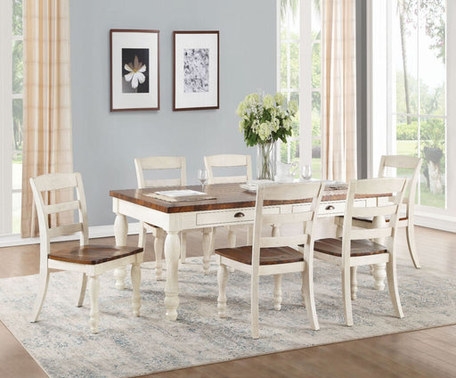 Acme Furniture - Britta 5 Piece Dining Table Set in Walnut & White Washed - 71770-5SET - GreatFurnitureDeal
