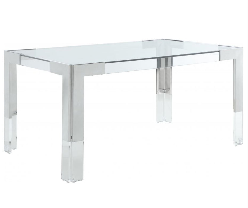 Meridian Furniture - Casper Dining Table Acrylic and Chrome - 717-T - GreatFurnitureDeal