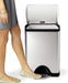 simplehuman® Deluxe Stainless Steel Fingerprint-Proof Rectangular 30-Liter Step-On Trash Can - GreatFurnitureDeal