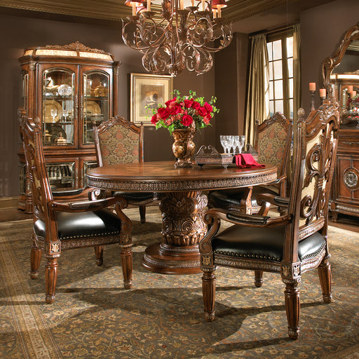 AICO Furniture - Villa Valencia 8 Piece Round Dining Room Set - 72001-55-8SET - GreatFurnitureDeal
