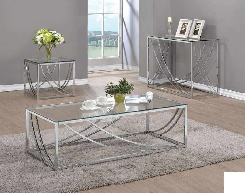 Coaster Furniture - Chrome 2 Piece Occasional Table Set - 720498-S2 - GreatFurnitureDeal