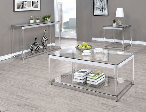 Coaster Furniture - Chrome and Clear Acrylic Rectangular 3 Piece Occasional Table Set - 720748-3SET