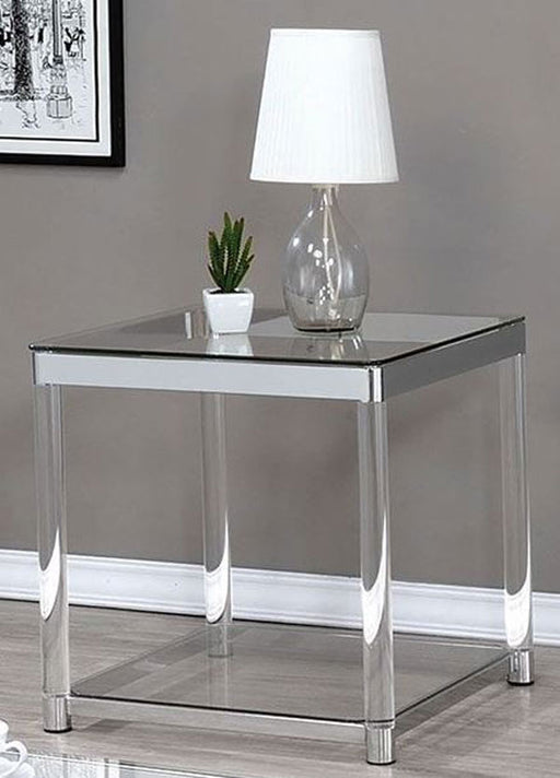 Coaster Furniture - Chrome and Clear Acrylic Rectangular 3 Piece Occasional Table Set - 720748-3SET