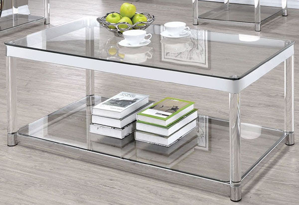 Coaster Furniture - Chrome and Clear Acrylic Rectangular 3 Piece Occasional Table Set - 720748-3SET - GreatFurnitureDeal