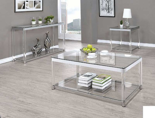 Coaster Furniture - Chrome and Clear Acrylic Sofa Table - 720749 - Set View