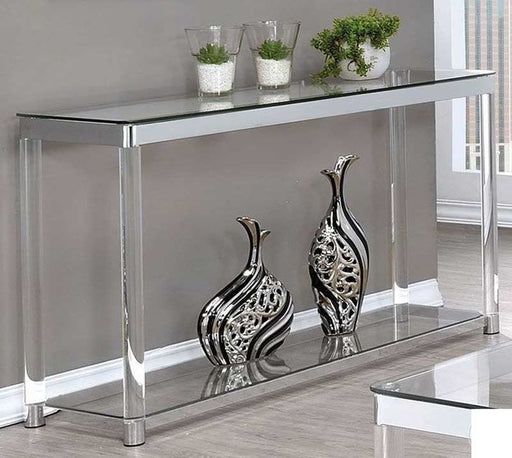 Coaster Furniture - Chrome and Clear Acrylic Sofa Table - 720749 - GreatFurnitureDeal