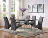 Acme Furniture - Noland 7 Piece Dining Table Set in Gray High Gloss & Clear Glass - 72190-7SET - GreatFurnitureDeal