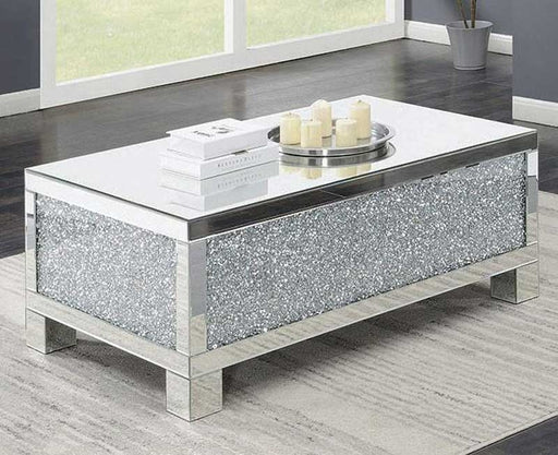 Coaster Furniture - Coffee Table with Tempered Glass Top in Silver - 722498 - GreatFurnitureDeal