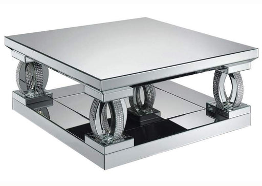 Coaster Furniture - Coffee Table with Tempered Glass Top in Silver - 722518 - GreatFurnitureDeal