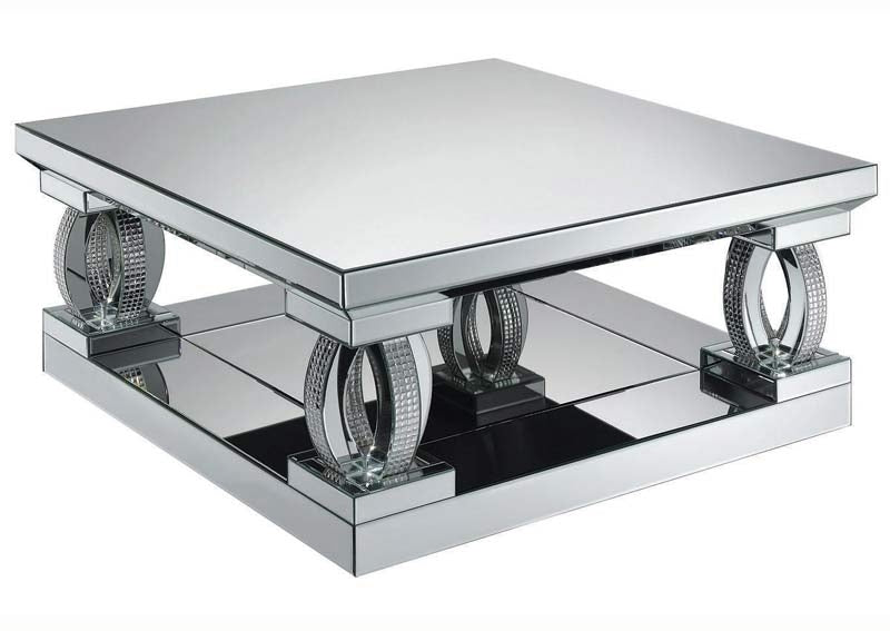 Coaster Furniture - Coffee Table with Tempered Glass Top in Silver - 722518