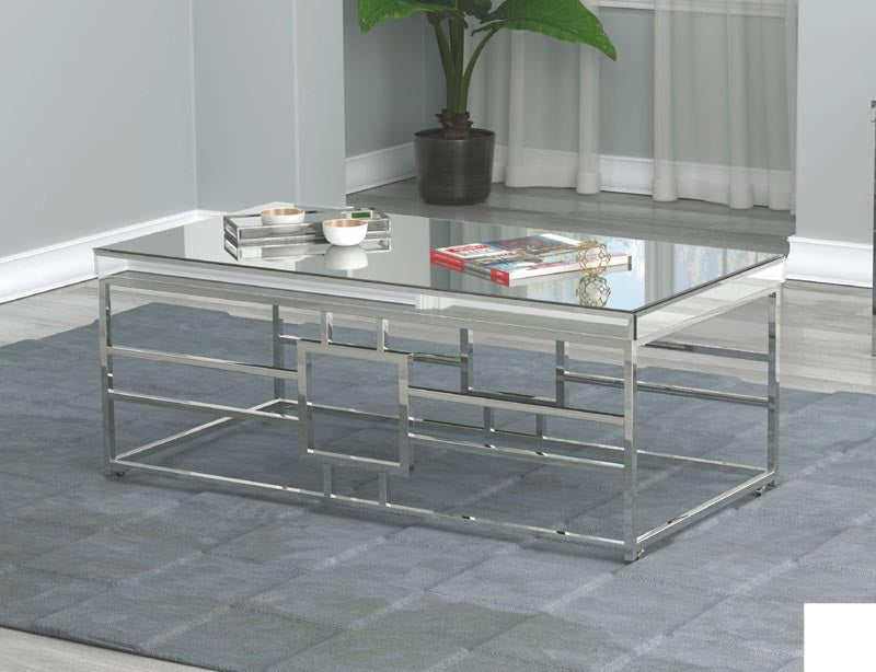 Coaster Furniture - Chrome Rectangle Coffee Table - 723078 - GreatFurnitureDeal
