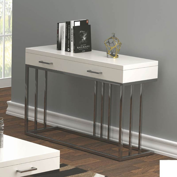 Coaster Furniture - Glossy White Sofa Table - 723139 - GreatFurnitureDeal