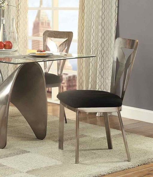 Acme Furniture - Widforss Black Mfb & Antique Silver Plated Side Chair (Set-2) - 72322 - GreatFurnitureDeal