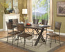 Acme Furniture - Jodoc Walnut & Gunmetal 5 Piece Dining Table Set - 72345-5SET