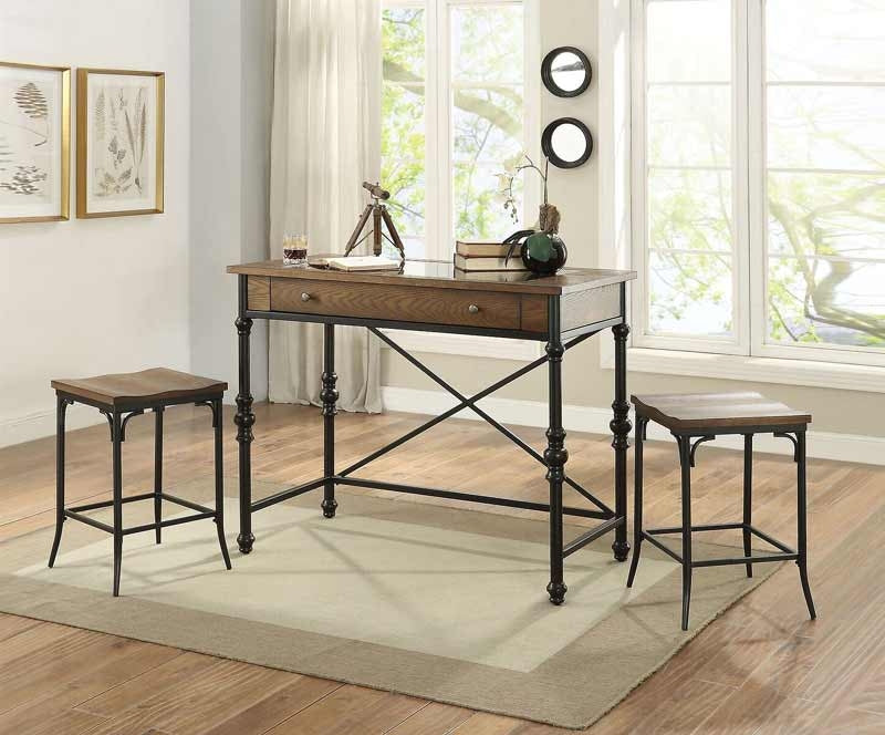 Acme Furniture - Jalisa Walnut & Black Counter Height Table - 72350