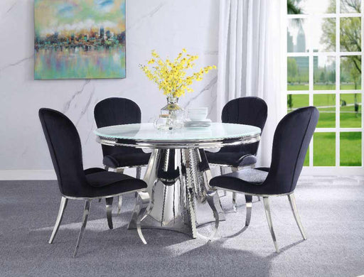 Acme Furniture - Hiero 5 Piece Dining Table Set in Frosted White - 72490-5SET - GreatFurnitureDeal