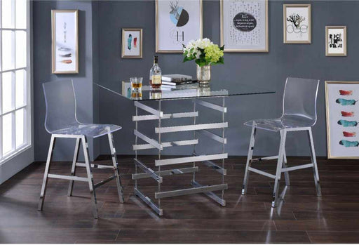 Acme Furniture - Nadie 3 Piece Counter Height Table Set in Chrome - 72590-92 - GreatFurnitureDeal