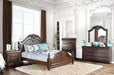 Furniture of America - Mandura 7 Piece Low Post Eastern King Bedroom Set in Cherry - CM7260-EK-7SET