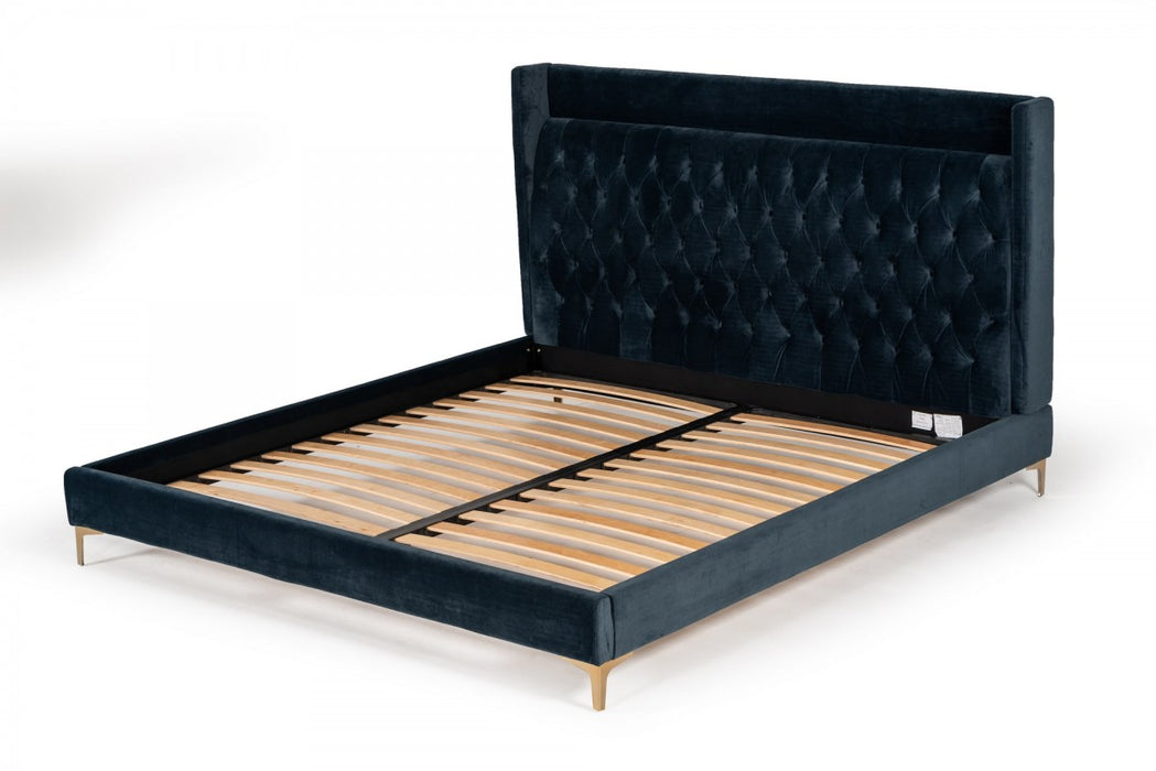 VIG Furniture - Modrest Wales Modern Blue Fabric Bed - VGVCBD8910-BLU