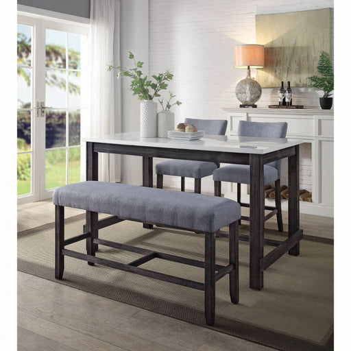 Acme Furniture - Yelena 4 Piece Counter Height Table Set in Weathered Espresso - 72940-4SET - GreatFurnitureDeal