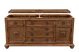 James Martin Furniture - Mykonos 72" Double Vanity Cabinet, Cinnamon, w- 3 CM Eternal Jasmine Pearl Quartz Top - 550-V72-CIN-3EJP - GreatFurnitureDeal