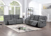 GFD Home - Ohio Manual Recliner 2 Pc Living Room Set Made With Chenille Upholstery in Gray - GreatFurnitureDeal