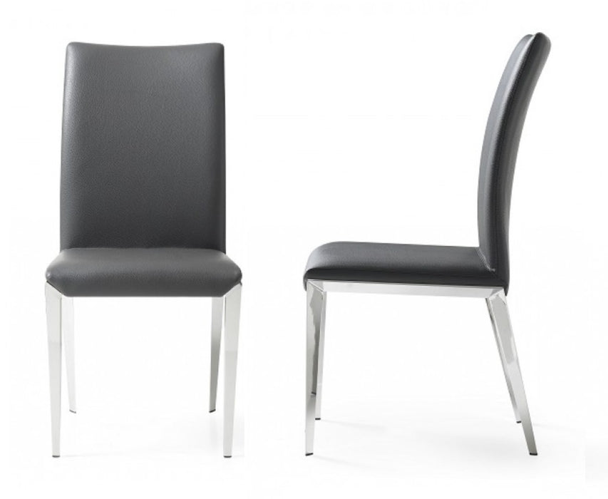 GFD Home - Modrest Taryn Modern Dark Grey Dining Chair (Set of 2) - GreatFurnitureDeal