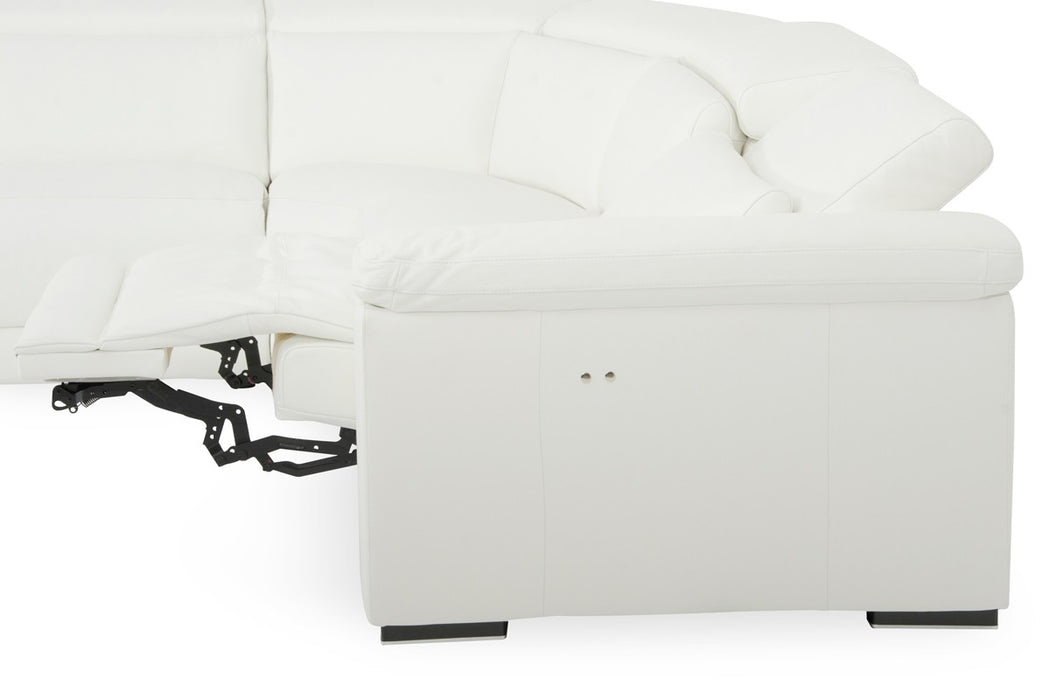 VIG Furniture - Estro Salotti Palinuro White Leather Sectional Sofa w-Recliners - VGNTPALINURO-WHT