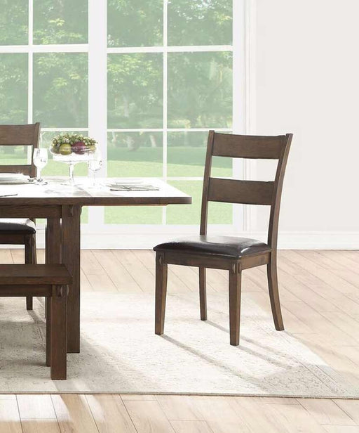 Acme Furniture - Nabirye PU & Dark Oak Side Chair (Set-2) - 73162 - GreatFurnitureDeal