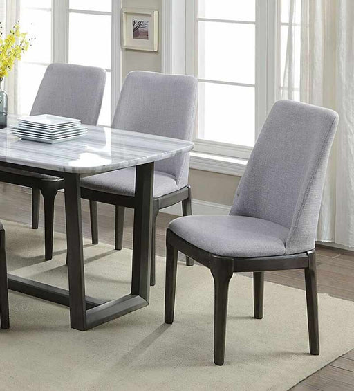 Acme Furniture - Madan Light Gray Linen & Gray Oak Side Chair (Set-2) - 73172