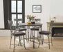 Acme Furniture - Landis Oak & Gunmetal 3 Piece Counter Height Table Set - 73180-3SET