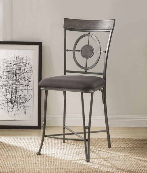 Acme Furniture - Landis Fabric & Gunmetal Counter Height Chair (Set-2) - 73182