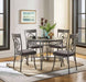 Acme Furniture - Landis Oak & Gunmetal 5 Piece Dining Table Set - 73185-5SET