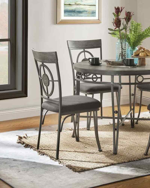 Acme Furniture - Landis Fabric & Gunmetal Side Chair (Set-2) - 73187 - GreatFurnitureDeal