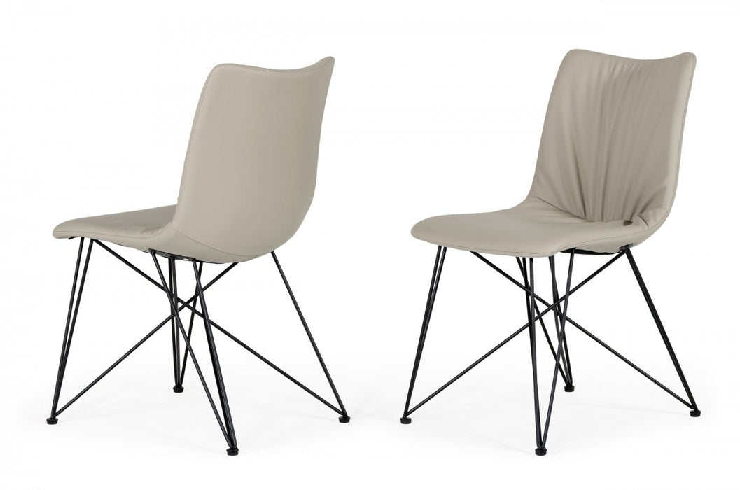 VIG Furniture - Naomi - Modern Grey Leatherette Dining Chair (Set of 2) - VGEWF3205AA-GRY