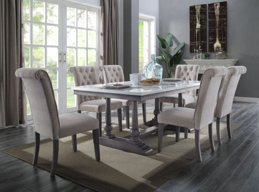 Acme Furniture - Yabeina 7 Piece Dining Room Set in Gray Oak - 73265-7SET - GreatFurnitureDeal