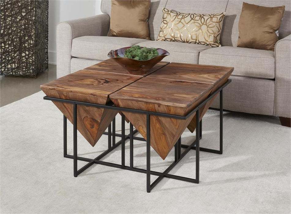 Coast To Coast -  Brownstone Nut Brown Square Cocktail Table - 73333