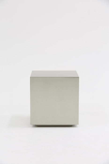 VIG Furniture - Modrest Anvil Modern Brushed Stainless Steel End Table - VGVCET8368 - GreatFurnitureDeal