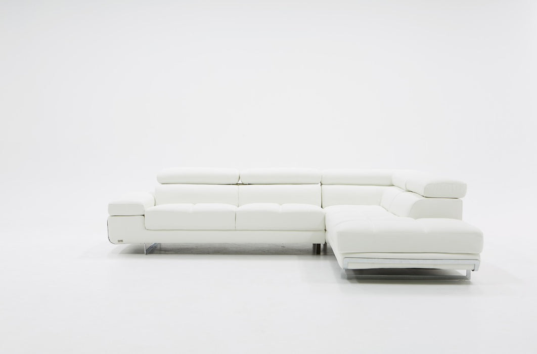 VIG Furniture - Divani Casa Myst Mini Modern White Eco-Leather Sectional Sofa - VGKNK8317-ECO-WHT - GreatFurnitureDeal