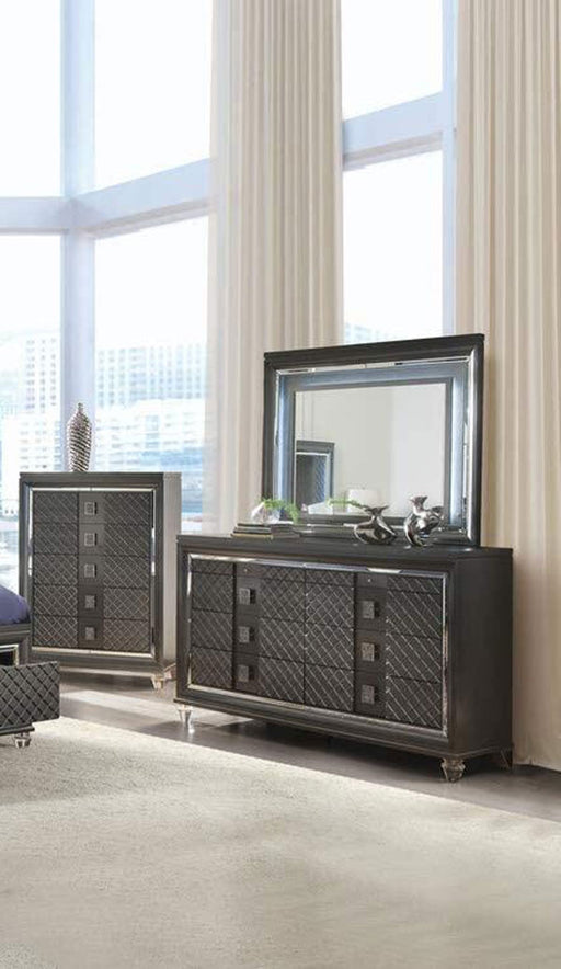 Acme Furniture - Sawyer Dresser with Mirror in Metallic Gray - 27975-74 - GreatFurnitureDeal